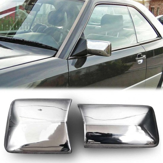 Set de 2 capace/carcase de oglinzi cromate pentru Mercedes E-Class A124 C124 S124 W124|190 W201