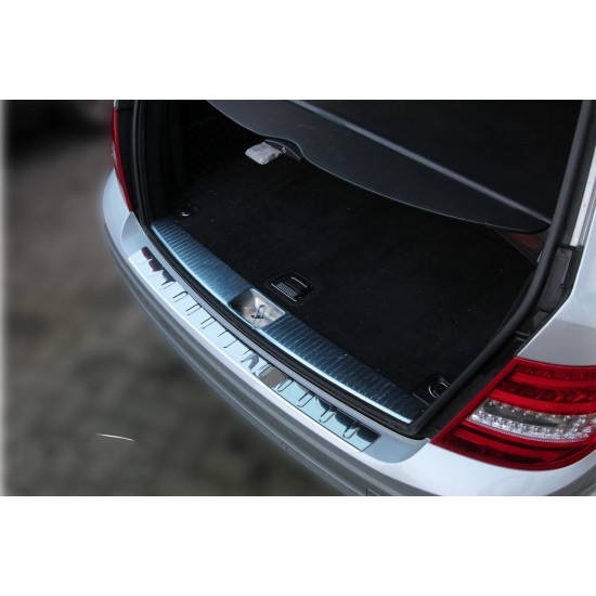 Ornament protectie bara spate/portbagaj crom Mercedes C-Class S204 Variant 2007-2015