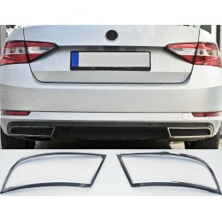 Ornamente cromate bara spate, pentru evacuare/tobe Skoda Superb III din 2015
