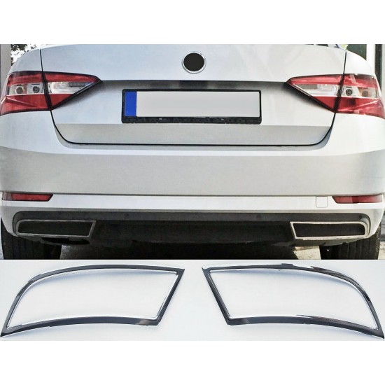 Ornamente cromate bara spate, pentru evacuare/tobe Skoda Superb III din 2015