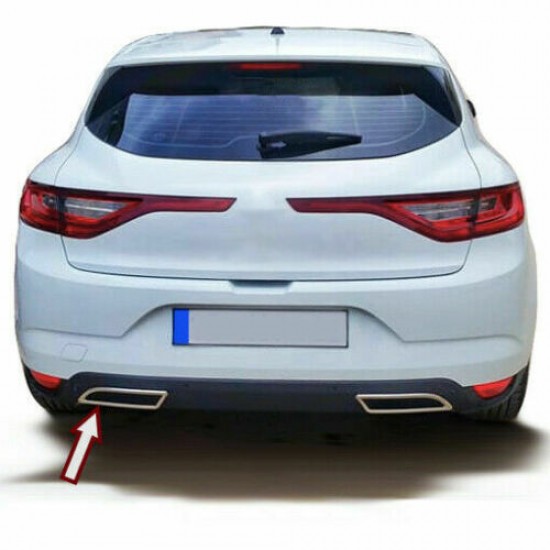 Ornamente cromate pentru bara spate/evacuare/tobe Renault Megane 4, VI din 2016
