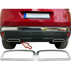 Ornamente cromate pentru bara spate/evacuare/tobe Peugeot 3008 II din 2016