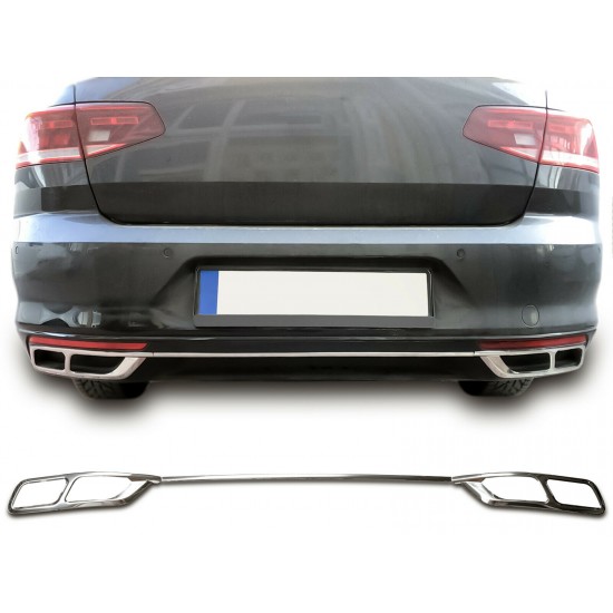 Ornamente cromate pentru bara spate/evacuare/tobe Volkswagen Passat B8 Facelift Berlina, Break din 2019