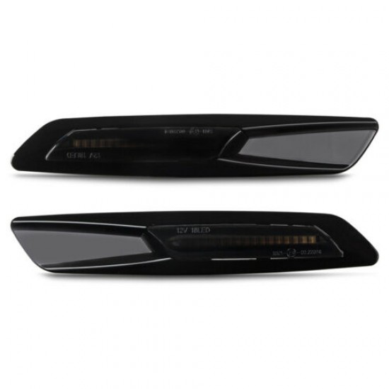 Lampi semnalizare laterala LED fumurii pentru BMW Seria 5 E60, E61, Seria 3 E90, E91, E92, E93, Seria 1 E81, E82, E87, E88, X1 E84