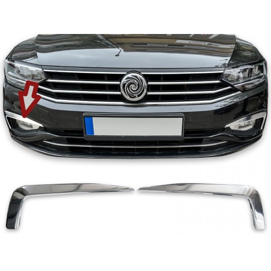 Ornamente cromate pentru proiectoare, bara fata Volkswagen Passat B8 Facelift din 2020