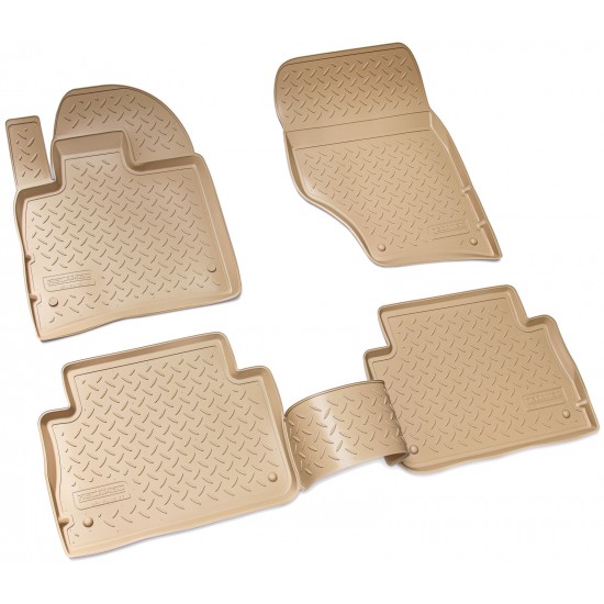 Set de 5 covorase bej cauciuc 3D stil tavita premium pentru Audi Q7 2005-2015