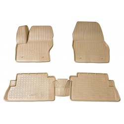 Set de 5 covorase bej cauciuc 3D stil tavita premium pentru Ford Kuga II din 2013-2019