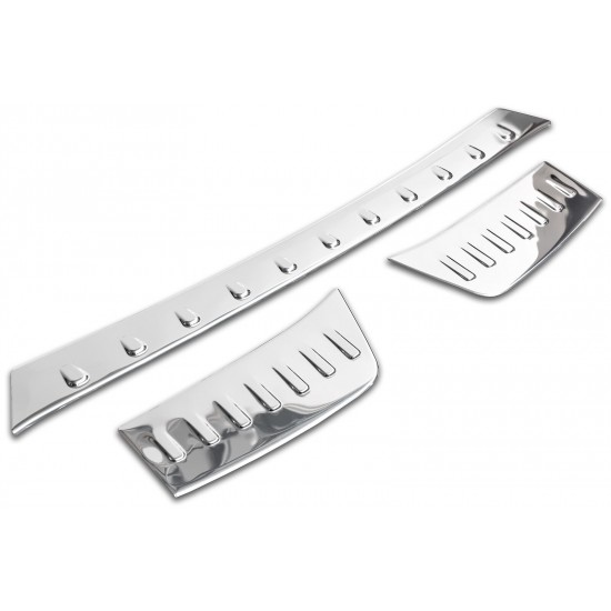 Set de 3 ornamente protectie bara spate/portbagaj crom pentru Opel Grandland X din 2017