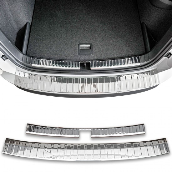 Set de 2 protectii bara spate si interior portbagaj crom premium pentru Skoda Karoq din 2017