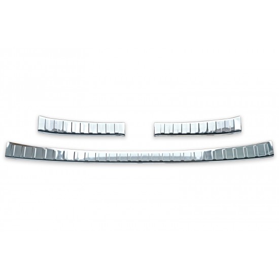 Set de 3 protectii bara spate si interior portbagaj crom premium pentru Toyota Rav4 V din 2018, Suzuki Across din 2020
