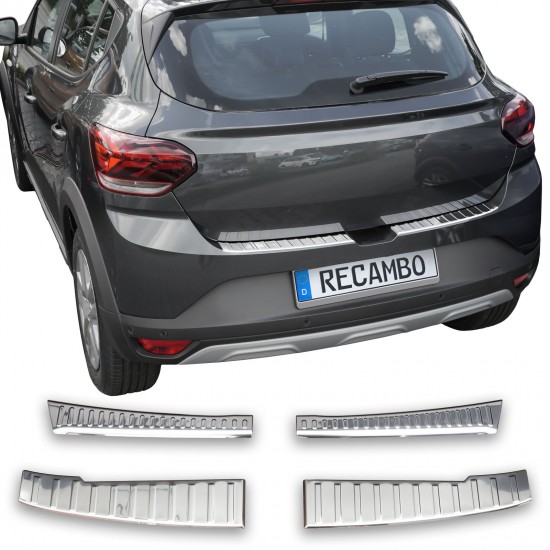 Set de 2 protectii bara spate si interior portbagaj crom premium pentru Dacia Sandero, Stepway III din 2021
