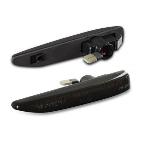 Lampi semnalizare laterala/aripi LED fumurii pentru BMW Seria 7 E65, E66 2001-2008