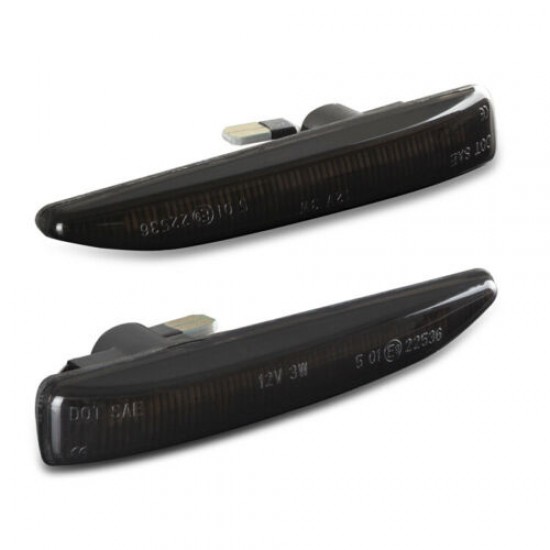 Lampi semnalizare laterala/aripi LED fumurii pentru BMW Seria 7 E65, E66 2001-2008