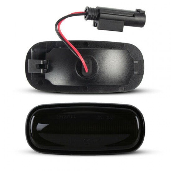 Set de 2 Lampi semnalizare laterala/aripi LED fumurii pentru Land Rover Discovery 2, Freelander 1, Defender, Rover 45, 75,