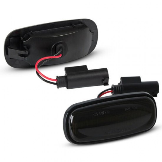 Set de 2 Lampi semnalizare laterala/aripi LED fumurii pentru Land Rover Discovery 2, Freelander 1, Defender, Rover 45, 75,
