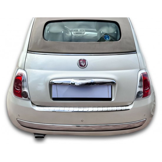 Ornament protectie bara spate/portbagaj crom pentru Fiat 500, 500C din 2007-2015