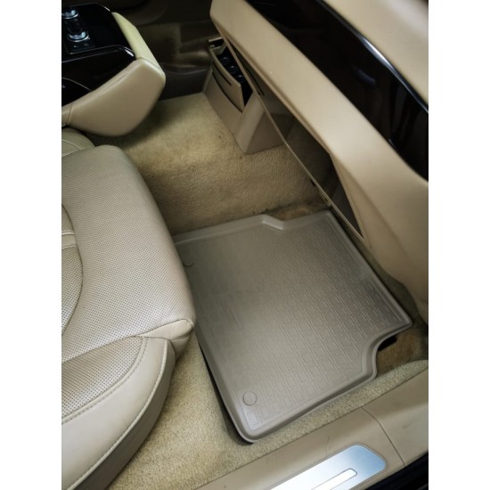 Set de 4 covorase bej cauciuc 3D stil tavita premium Audi A8 D4 4H 2010-2017