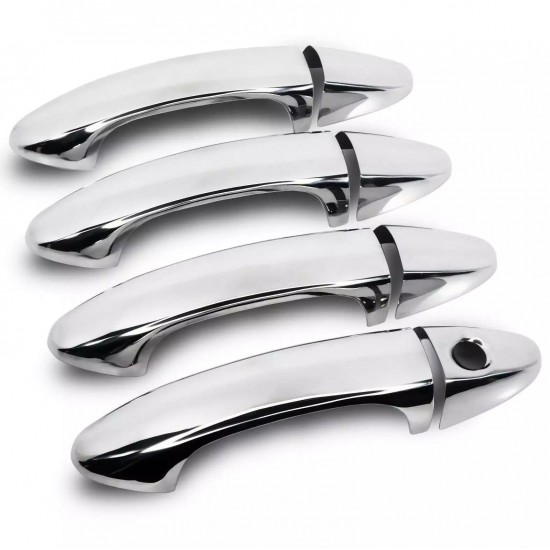 Set de 4 ornamente manere usi cromate pentru Ford B-Max 2012-2017, Fiesta VI 2008-2017, Transit Tourneo Courier din 2014, Ecosport 2012-2017