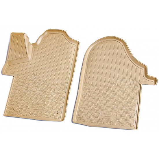 Set de 2 covorase bej cauciuc 3D stil tavita premium pentru Mercedes Vito, V-Class W447 din 2014