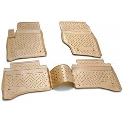 Set de 4 covorase bej cauciuc 3D stil tavita premium pentru Porsche Cayenne 1 9PA 2002-2010