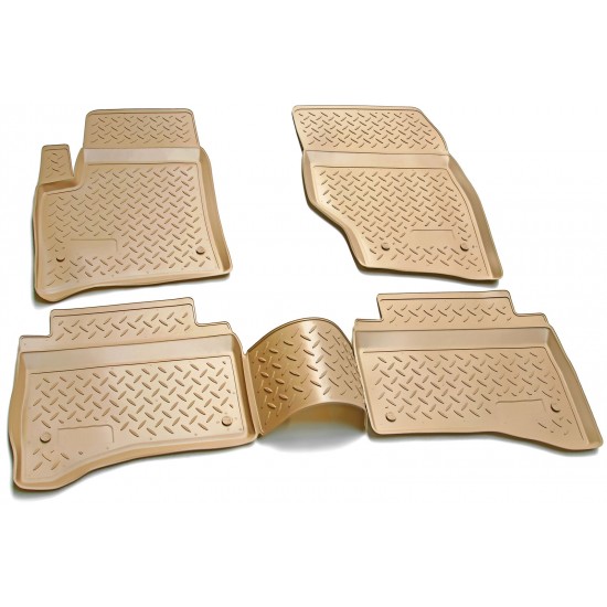 Set de 4 covorase bej cauciuc 3D stil tavita premium pentru Porsche Cayenne 1 9PA 2002-2010