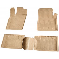 Set de 4 covorase bej cauciuc 3D stil tavita premium pentru JEEP Grand Cherokee WK2 din 2010
