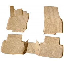 Set de 4 covorase bej cauciuc 3D stil tavita premium pentru VW Tiguan II AD1 din 2016