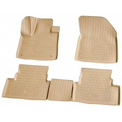 Set de 4 covorase bej cauciuc 3D stil tavita premium pentru Peugeot 3008 II  din 2016, Opel Grandland X din 2017