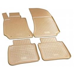 Set de 4 covorase bej cauciuc 3D stil tavita premium pentru Mercedes E-Class W212, S212