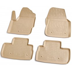 Set de 4 covorase bej cauciuc 3D stil tavita premium pentru Land Rover Freelander 2006-2014