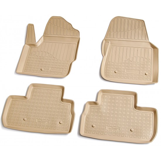 Set de 4 covorase bej cauciuc 3D stil tavita premium pentru Land Rover Freelander 2006-2014