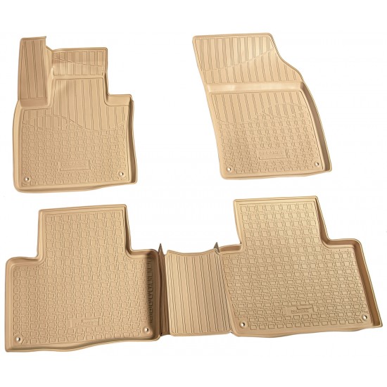 Set de 4 covorase bej cauciuc 3D stil tavita premium pentru Volvo XC90 II din 2015