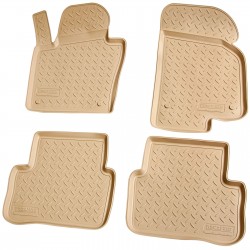 Set de 4 covorase bej cauciuc 3D stil tavita premium pentru VW Passat B6, CC, B7
