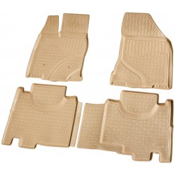 Set de 4 covorase bej cauciuc 3D stil tavita premium pentru Ford Edge II din 2015