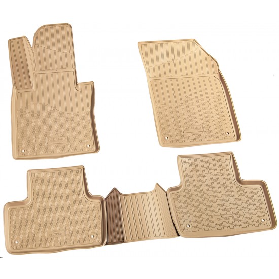 Set de 5 covorase bej cauciuc 3D stil tavita premium pentru VOLVO XC60 II din 2017