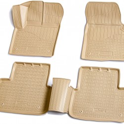 Set de 5 covorase bej cauciuc 3D stil tavita premium pentru Land Rover Discovery Sport L550 din 2014