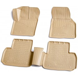 Set de 5 covorase bej cauciuc 3D stil tavita premium pentru Land Rover Discovery Sport L550 din 2014