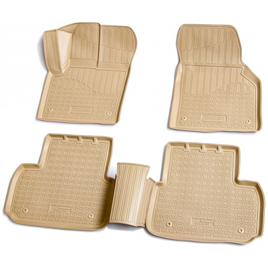 Set de 5 covorase bej cauciuc 3D stil tavita premium pentru Land Rover Discovery Sport L550 din 2014