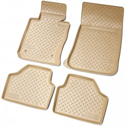 Set de 4 covorase bej cauciuc 3D stil tavita premium pentru BMW X1 E84 2009-2015