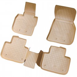 Set de 5 covorase bej cauciuc 3D stil tavita premium pentru BMW X3 G01 F97 din 2017