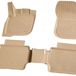 Set de 5 covorase bej cauciuc 3D stil tavita premium pentru Ford Mondeo 5,V din 2014