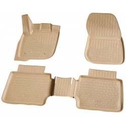 Set de 5 covorase bej cauciuc 3D stil tavita premium pentru Ford Mondeo 5,V din 2014