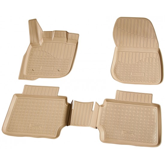 Set de 5 covorase bej cauciuc 3D stil tavita premium pentru Ford Mondeo 5,V din 2014