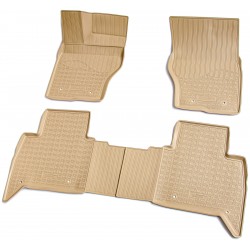 Set de 4 covorase bej cauciuc 3D stil tavita premium pentru Land Rover Discovery V,5 din 2017