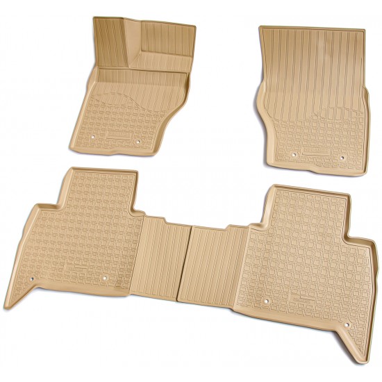 Set de 4 covorase bej cauciuc 3D stil tavita premium pentru Land Rover Discovery V,5 din 2017