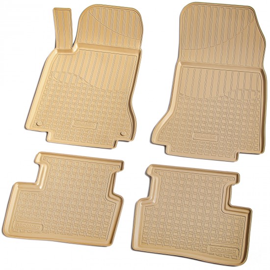 Set de 4 covorase bej cauciuc 3D stil tavita premium pentru Mercedes B-Class W246, CLA C117,  GLA X156