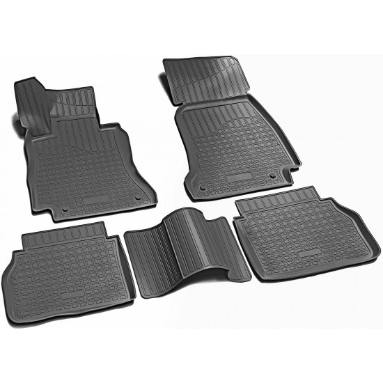 Set de 5 covorase cauciuc 3D stil tavita premium pentru Mercedes E-Class W213, S213, All-Terrain X213 din 2016