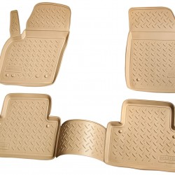 Set de 4 covorase bej cauciuc 3D stil tavita premium pentru Volvo C30 2006-2013
