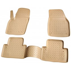 Set de 4 covorase bej cauciuc 3D stil tavita premium pentru Volvo C30 2006-2013