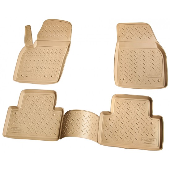 Set de 4 covorase bej cauciuc 3D stil tavita premium pentru Volvo C30 2006-2013